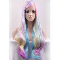 Peruca BERON Long Curly Mixed Color 68 cm Loira Resistente ao Calor