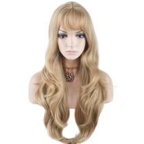 Peruca BERON Long Wavy Ash Blonde sintética 27" com franja