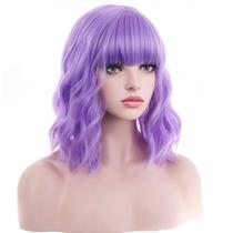 Peruca BERON Purple Short Curly 35cm resistente ao calor para mulheres