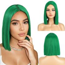 Peruca BERON verde esmeralda, cabelo curto e reto, 30cm para mulheres