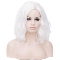 Peruca BERON White Short Curly Bob sintética para mulheres