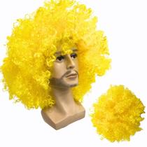 Peruca black power super volumosa amarela loira cosplay