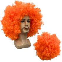 Peruca black power super volumosa laranja chapeleiro maluco