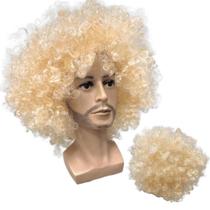Peruca black power super volumosa loiro claro cosplay Peruca black power super volumosa loiro claro cosplay