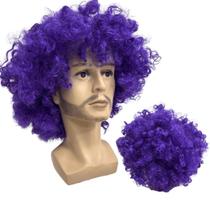 Peruca black power super volumosa roxo lilás púrpura