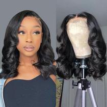 Peruca Bob Wig Douyin Body Wave 14 Polegadas - Cabelo Humano 180% de Densidade