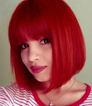 Peruca Bopocoko Short Red Bob Hair 30cm com franja sintética Peruca Bopocoko Short Red Bob Hair 30cm com franja sintética