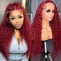 Peruca Bworto Burgundy 99m Burgundy Cabelo humano 56cm com renda frontal Peruca Bworto Burgundy 99m Burgundy Cabelo humano 56cm com renda frontal
