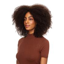 Peruca Cabelo Humano Cacheado 50cm Textura Kinky De Benguela (230g, Castanho Escuro)