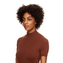 Peruca Cabelo Natural Cacheado 20cm Textura Coily De Benguela 170g, Castanho Escuro