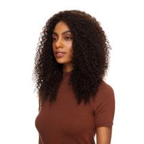 Peruca Cabelo Natural Cacheado 50cm Textura Curly De Benguela 230g, Castanho Escuro Peruca Cabelo Natural Cacheado 50cm Textura Curly De Benguela 230g, Castanho Escuro