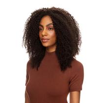 Peruca Cabelo Natural Cacheado 60cm Textura Coily De Benguela 250g, Castanho Escuro