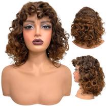 Peruca cacheada curta loira ombre hair encaracolada T2/30