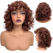 Peruca cacheada curta ruiva ombre hair encaracolada TT99/39A