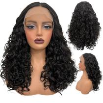 Peruca cacheada front lace 55cm ondulada cor 2 preto natural Peruca cacheada front lace 55cm ondulada cor 2 preto natural