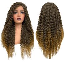 Peruca cacheada loiro escuro ombre 55cm organica T2/27