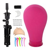 Peruca Canvas Head ZKSWT de 23 polegadas com suporte e acessórios