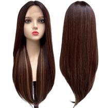 Peruca castanho claro mechas lisa ombre lace wig RH4/33/27 Peruca castanho claro mechas lisa ombre lace wig RH4/33/27