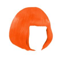 Peruca Chanel Com Franja Laranja Fantasia