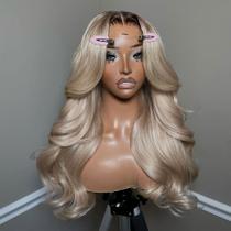 Peruca CIYOO Milk Tea Ombre Ash Blonde 100% cabelo humano 20"