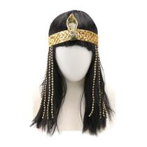 Peruca Cleópatra Odalisca Egito detalhe Dourado para Fantasia Festa 45cm 1Un - Cromus
