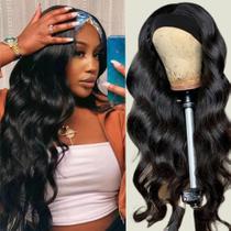 Peruca com bandana Aailvmey Body Wave 100% cabelo humano brasileiro