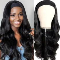 Peruca com bandana Comfair Body Wave 180% de densidade para cabelo brasileiro