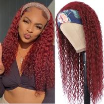 Peruca com bandana Eooma Curly Human Hair 180% Densidade 60cm