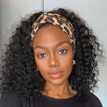 Peruca com faixa de cabeça Iesste Deep Wave 35 cm, 180% de densidade, cabelo humano Peruca com faixa de cabeça Iesste Deep Wave 35 cm, 180% de densidade, cabelo humano