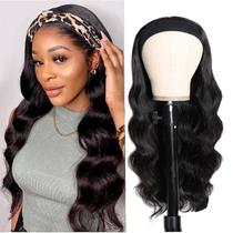Peruca com faixa de cabeça olimaruly Body Wave 150% densidade 66 cm de cabelo humano