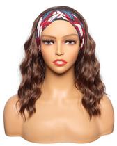 Peruca com faixa de cabeça SYMEIW Brown Wavy Light Brown 35cm para mulheres