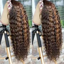 Peruca com faixa de cabeça XSY Human Hair Highlight Ombre Deep Wave 70cm Peruca com faixa de cabeça XSY Human Hair Highlight Ombre Deep Wave 70cm
