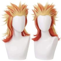 Peruca Cosplay De Anime Amarelo Laranja Com Pilar De Chamas Purgatório Shoulang Anti-Recuo Para Peruca Cosplay De Anime Amarelo Laranja Com Pilar De Chamas Purgatório Shoulang Anti-Recuo Para