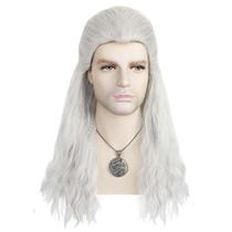Peruca Cosplay Game Witchers Anime Synthetic White para mulheres
