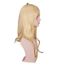 Peruca Cosplay Loira Ondulada Sintética Resistente ao Calor 55cm