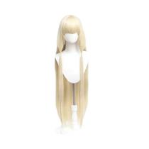 Peruca Cosplay Longa E Lisa Em Dourado Claro, Resistente Ao Calor, Sintética Para Anime Chobits Chi
