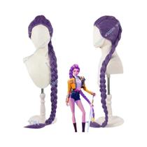 Peruca Cosplay Ombre Rosa Azul Para Kpop Mira Zoey Rumi Demon Hunter Cabelo Sintético Com Topo De