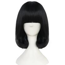 Peruca Cosplay Short Bob Black 37cm de fio de alta temperatura Peruca Cosplay Short Bob Black 37cm de fio de alta temperatura