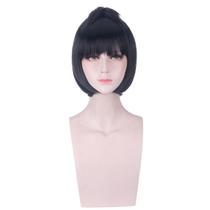 Peruca Cosplay Short Bob Cut Straight Black para adolescentes/adultos
