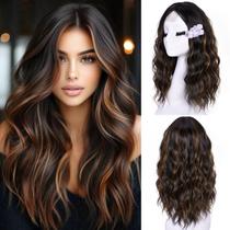 Peruca CURLCRAZY Short Wavy Bob 18 cm com renda frontal para mulheres