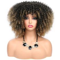 Peruca Curly Afro 35cm Peruca sintética Ombre Color 280g