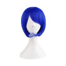 Peruca Curta Azul Marinho Para Mulheres, Estilo Fashion Com Franja Natural, Ideal Para Festas