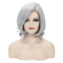Peruca curta Bob Lace Front 40cm de cabelo sintético para mulheres