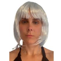 Peruca Curta Branca Cinza Grisalha Fantasia Halloween Carnaval Teatro Acessório Estilosa Versátil Confortável Glamurosa Peruca Curta Branca Cinza Grisalha Fantasia Halloween Carnaval Teatro Acessório Estilosa Versátil Confortável Glamurosa