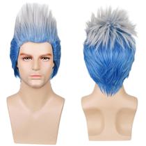 Peruca Curta Cacheada Ombré Azul e Branca LABEAUTÉ Max Beauty