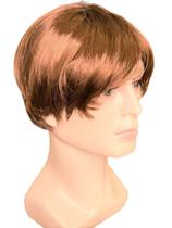 Peruca Curta Castanha Sintética Estilo Natural Versátil Peruca Curta Castanha Sintética Estilo Natural Versátil