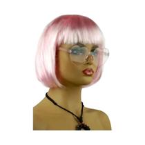 Peruca Curta Colorida Neon Bobo De Fibra Sintética Para Festas, Halloween, Dia Da Mentira E Cosplay