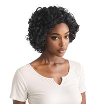 Peruca curta encaracolada de 30 cm/12 polegadas para mulheres - cabelo sintético preto Peruca curta encaracolada de 30 cm/12 polegadas para mulheres - cabelo sintético preto