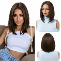 Peruca Curta Fibra Orgânica Premium Sem Franja Wig Lace