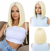 Peruca Curta Fibra Orgânica Premium Sem Franja Wig Lace